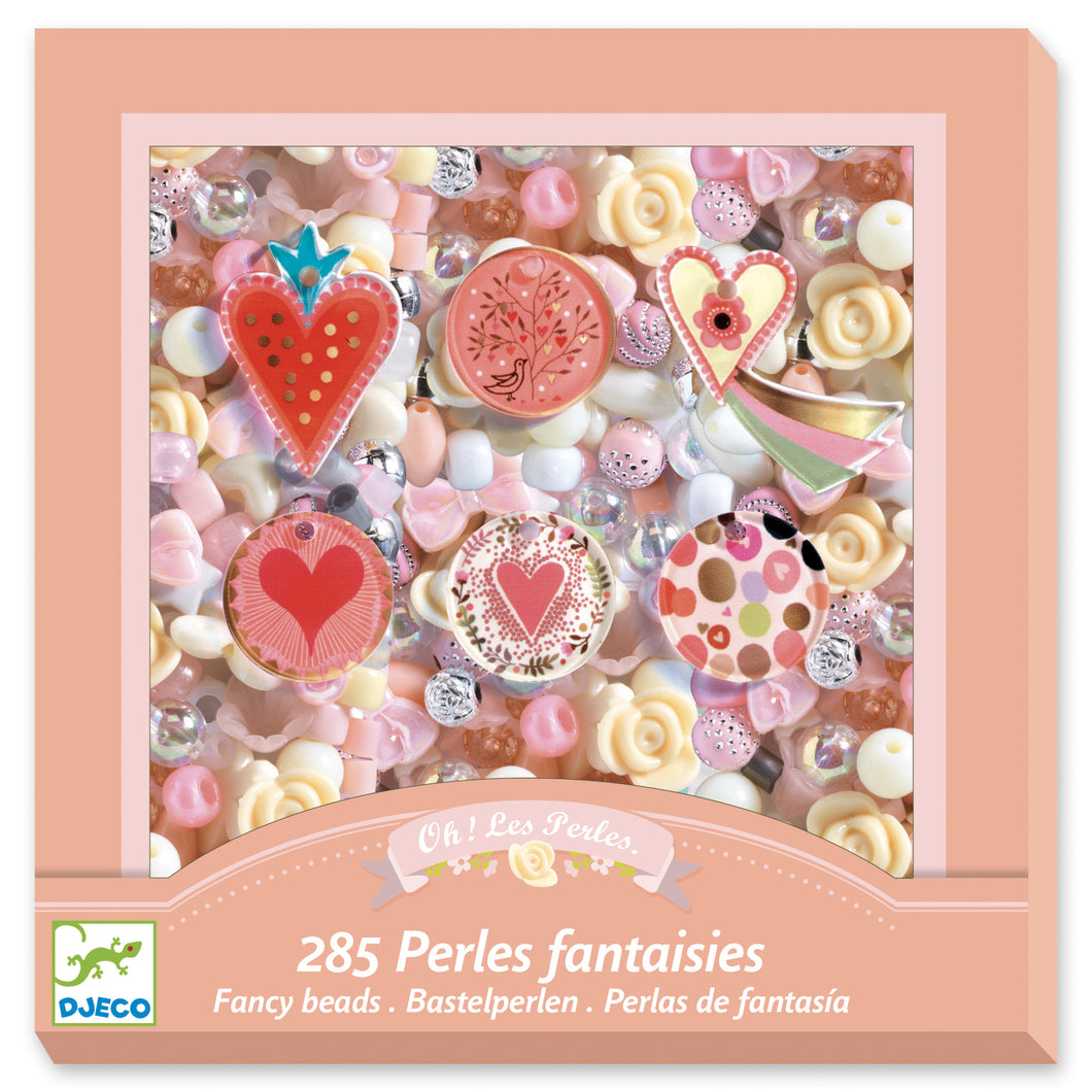 Pré-commande : Ensemble de perles fantaisies - Coeurs (285 pcs)