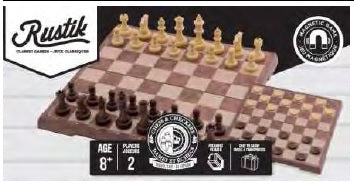 Jeu d'échecs et dames 2 en 1 (magnétique et pliable)