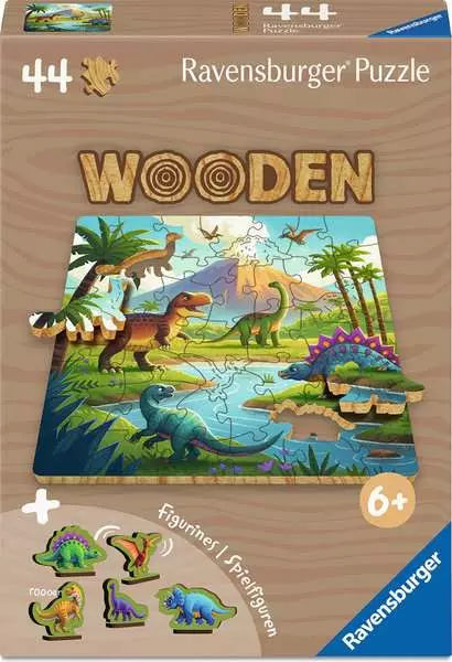 Casse-tête en bois - Dinosaures (44 pcs)