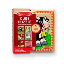 Casse-tête cube en bois (6 en 1) - Animaux de la ferme