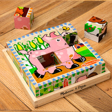 Casse-tête cube en bois (6 en 1) - Animaux de la ferme