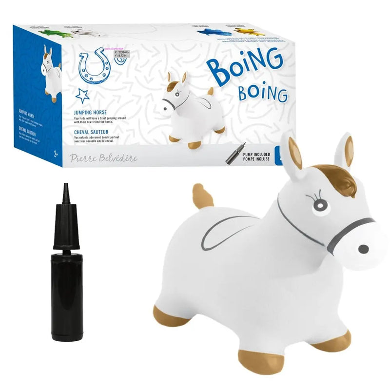 Relaxdays Animal Sauteur Cheval Noir – 50 Kg Max, Hauteur 46 Cm, Pompe Incluse, PVC Sans BPA, Dès 3 Ans