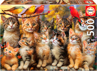 Casse-tête (500 pcs) - Chatons et oiseaux