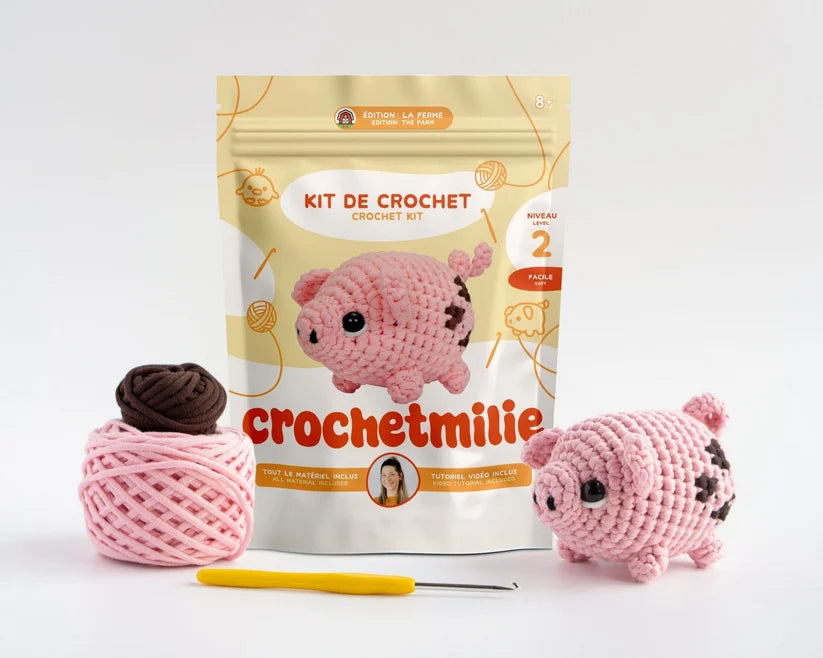 Kit de crochet - Ferme - Le p'tit cochon (Niv 2 - Facile)