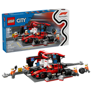 LEGO - City - L’arrêt au stand et les mécaniciens de F1 avec la voiture Ferrari
