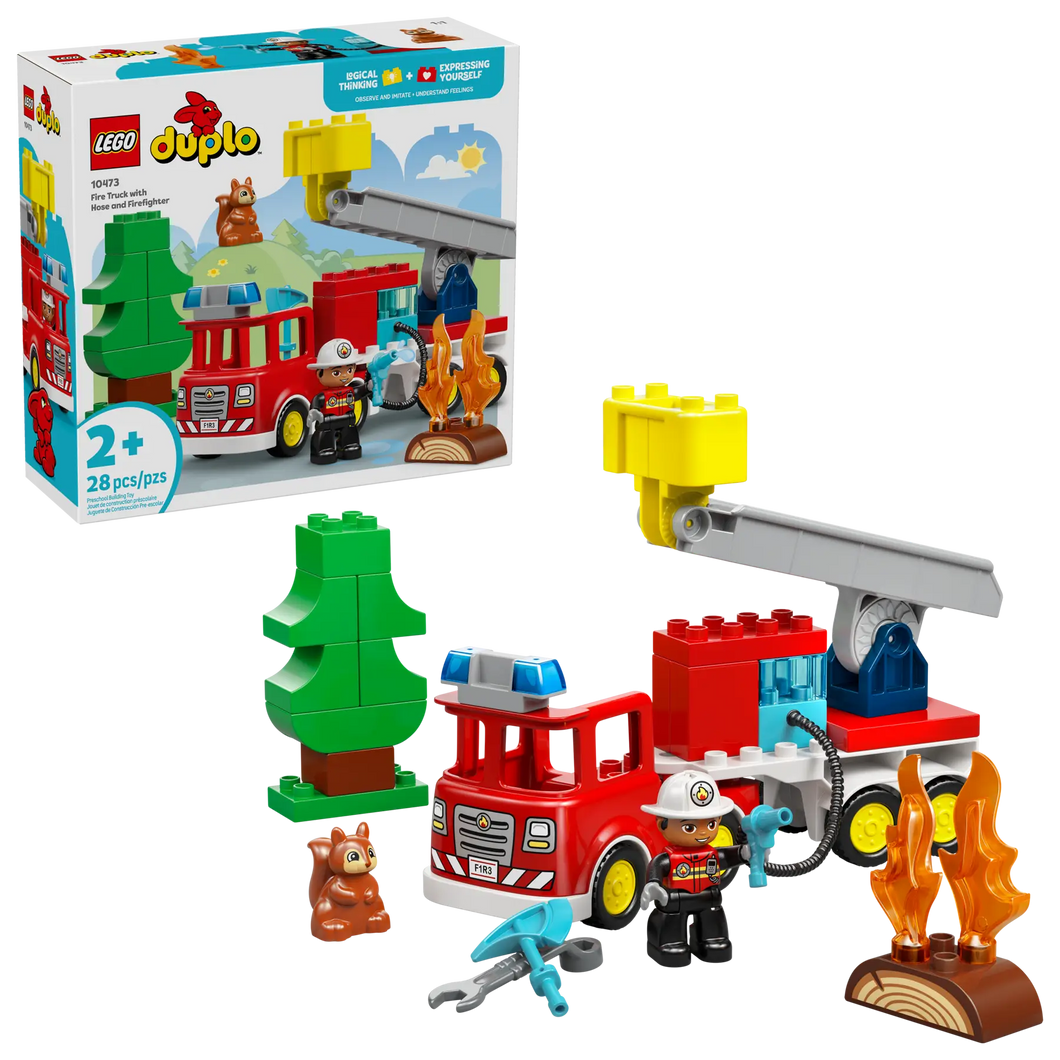 LEGO - DUPLO - Le camion de pompiers avec un boyau et un pompier