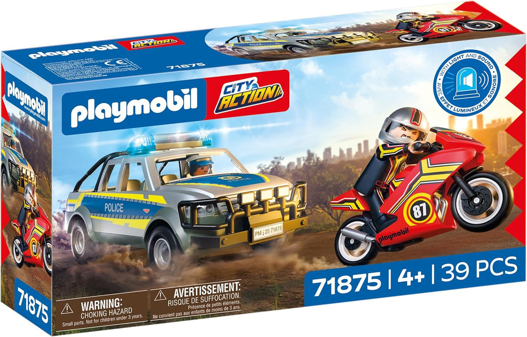 Playmobil - Pick-up de police avec moto & 2 personnages