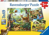 Casse-tête - Forêt/Zoo/Animaux domestiques (3 x 49 pcs)