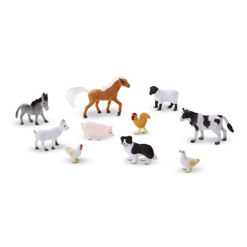10 figurines d'animaux de la ferme miniatures