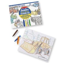 Cahier à colorier jumbo (50 pages) - Animaux, sports, véhicules et +
