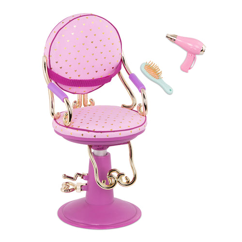 OG - Accessoires - Chaise de coiffeur Sitting Pretty avec coeurs pour poupée de 46 cm (18 pouces) - Mauve