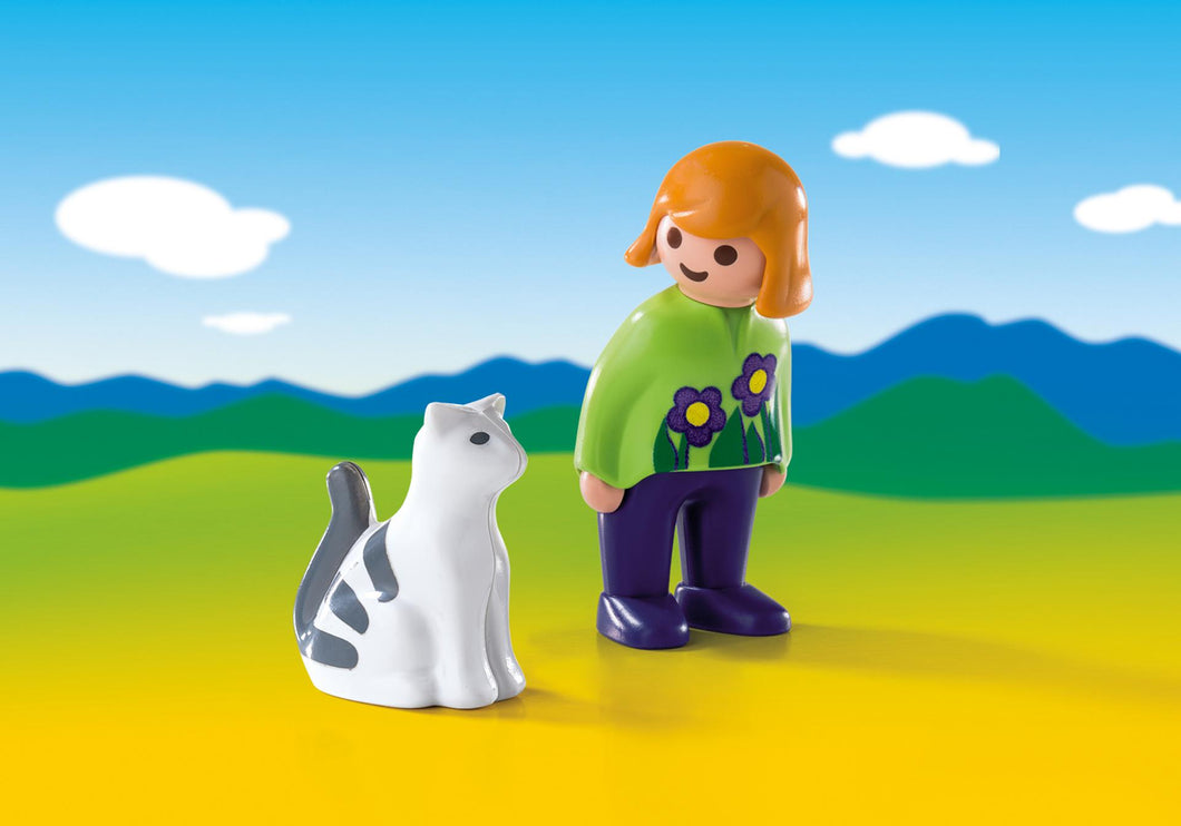 Playmobil 1 2 3 - Soigneur avec chat