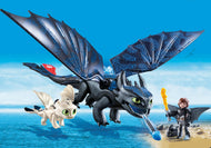 Dragons 3 - Krokmou et Harold avec un bébé dragon