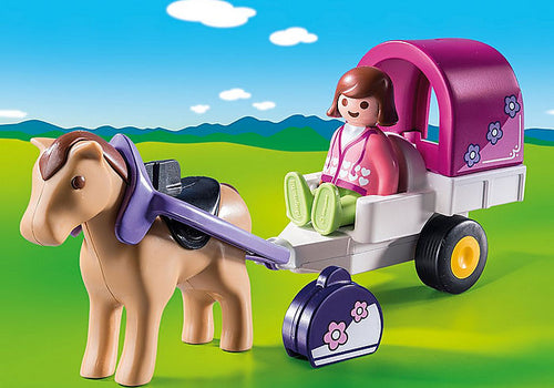 Playmobil 1 2 3 - Carriole avec cheval