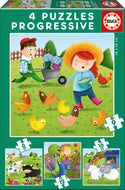 4 Casse-têtes progressifs - Animaux de la ferme