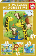 4 Casse-têtes progressifs - Animaux de la savane
