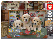 Casse-tête (500 pcs) - Chiots dans une valise