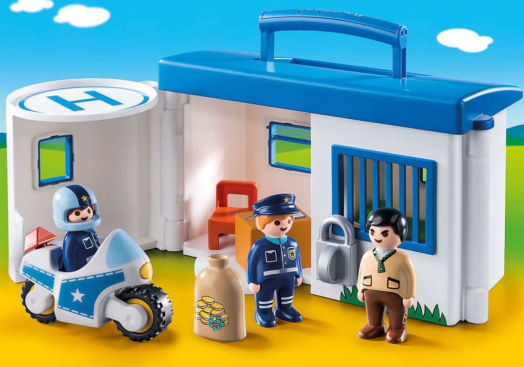 Playmobil 1 2 3 - Commissariat de police transportable – L'atelier de  Charlotte