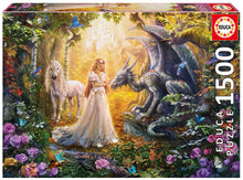 Casse-tête (1500 pcs) - Dragon, princesse et licorne